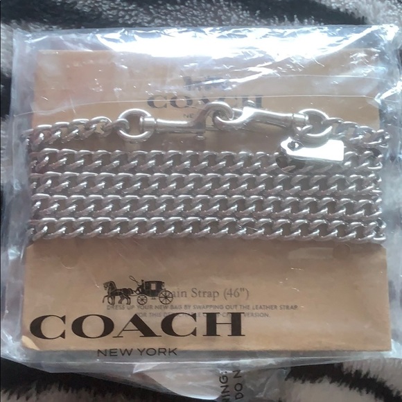 Coach Accessories - NWT Coach silver chain strap.